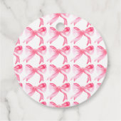 Étiquettes Cadeau Noeud élégant Rose Fête de Mariage (Dos)