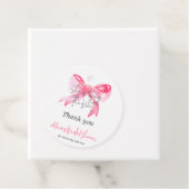 Étiquettes Cadeau Noeud élégant Rose Fête de Mariage (En situation)