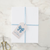Étiquettes-cadeau Nœud Papillon Bleu Cadeau Personnalisé Classique (Avec de laficelle)