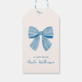 Étiquettes-cadeau Nœud Papillon Bleu Cadeau Personnalisé Classique (Dos)