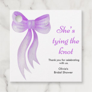 Étiquettes Cadeau Noeud papillon violet Elle fait son noeud Cérémoni