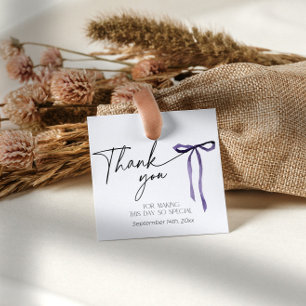 Étiquettes Cadeau Nœud papillon violet Merci sombres gothiques Maria