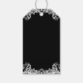 Étiquettes-cadeau Noir & Blanc dentelle élégant mariage (Dos)