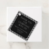 Étiquettes Cadeau Noir Blanc Mid Century 50e anniversaire Merci (En situation)