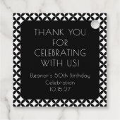 Étiquettes Cadeau Noir Blanc Mid Century 50e anniversaire Merci (Dos)