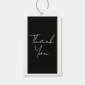 Étiquettes-cadeau Noir Blanc Or moderne minimal mariage élégant (Devant)