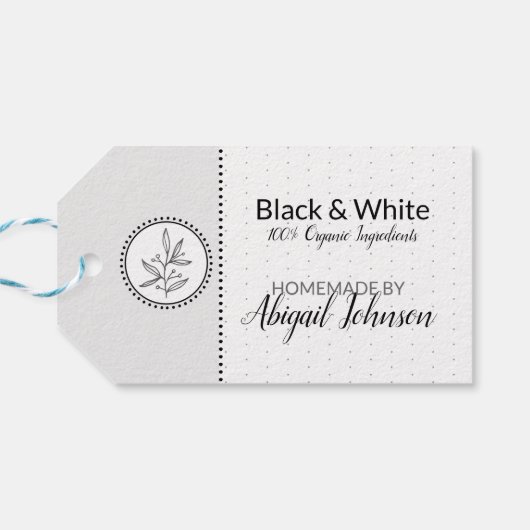 Étiquettes-cadeau Noir & Blanc Soins de Bain & Corps Faits Maison (Dos Horizontal)