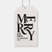 Étiquettes-cadeau Noir de crème simple et moderne (Devant)