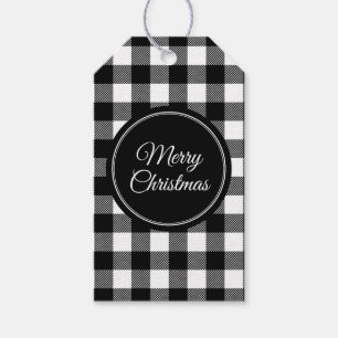 Étiquettes-cadeau Noir et blanc Buffalo Plantation Noël
