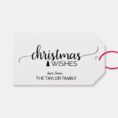 Étiquettes-cadeau Noir et blanc simple Noël (Devant (Horizontal))