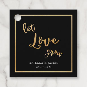 Étiquettes Cadeau Noir et or LET LOVE GROUPE Merci