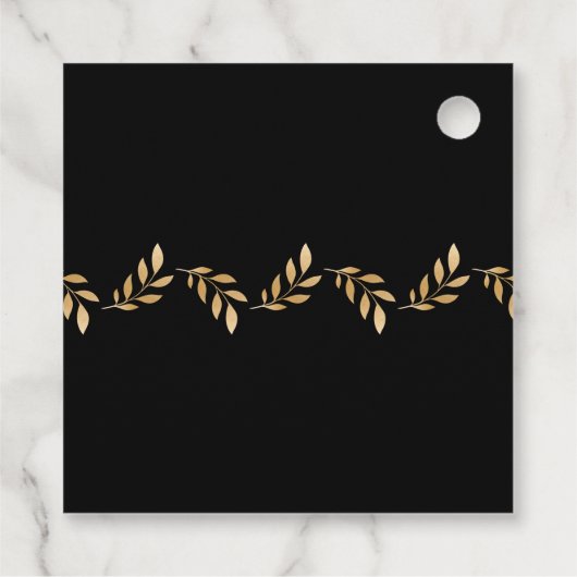 Étiquettes Cadeau Noir et or LET LOVE GROUPE Merci (Dos)