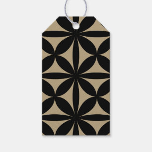 Étiquettes-cadeau Noir et Tan Moderne / Retro Print