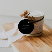 Étiquettes Cadeau Noir moderne Calligraphie Mariage Merci