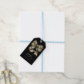 Étiquettes-cadeau Noir or brillant Bow Noël (Avec de laficelle)