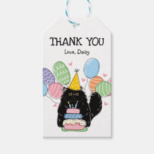 Étiquettes-cadeau Noir Perse Chat Anniversaire Fête Favoriser Tags