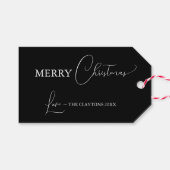 Étiquettes-cadeau Noir Simple moderne Joyeux Noël (Devant (Horizontal))