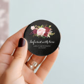 Étiquettes Cadeau Noir tropical classique infusé avec Mariage d'amou