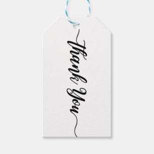 Étiquettes-cadeau Noir Type de caractère Blanc Remerciements Fête Mo