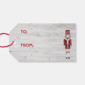 Étiquettes-cadeau Noirs rouges et bleus sur la grange rustique (Dos (Horizontal))