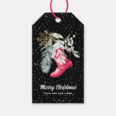 Étiquettes-cadeau Nom Aquarelle Élégante Stocker Script Vacances (Devant)