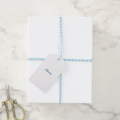 Étiquettes-cadeau Nom Calligraphie Script Plain Simple Blanc Bleu (Avec de laficelle)
