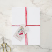 Étiquettes-cadeau Nom Chaussette de fête élégante à l'aquarelle et é (Avec de la ficelle)