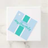 Étiquettes Cadeau Nom de bande épaisse turquoise (En situation)