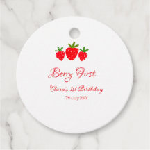 nom de fraise rouge 1er anniversaire stylis