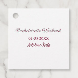 Étiquettes Cadeau nom de la fête de bachelorette maron date douche d