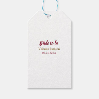 Étiquettes-cadeau Nom de la future mariée date marron doré fête de m
