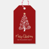 Étiquettes-cadeau Nom de l'arbre de Noël joyeux rouge Script Fantais (Devant)