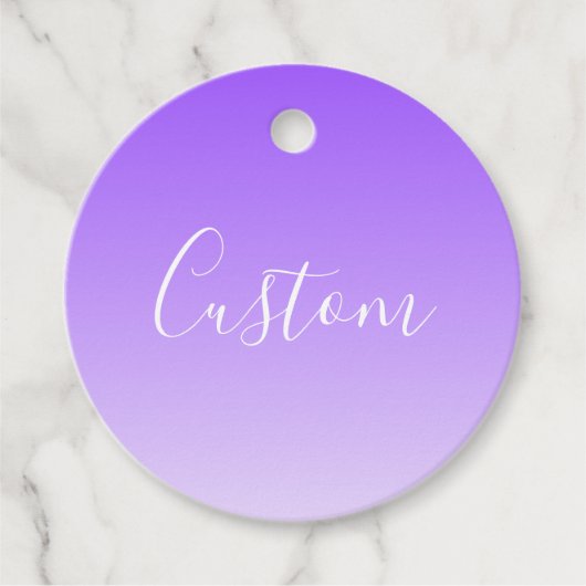 Étiquettes Cadeau Nom de script cursif & ombre violet clair modifiab (Devant)