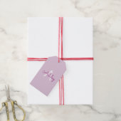 Étiquettes-cadeau Nom de script & monogramme | Magenta & Violet clai (Avec de la ficelle)