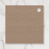 Étiquettes Cadeau Nom de script simple Papier kraft marron Merci (Dos)