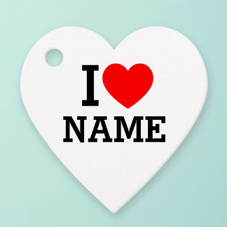 Étiquettes Cadeau Nom du coeur