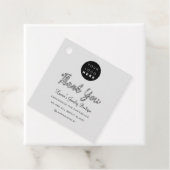 Étiquettes Cadeau Nom du Merci Logo Code QR Silver Grey (En situation)