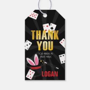 Étiquettes-cadeau Nom Extraordinaire Magicien Anniversaire Merci Fav
