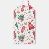 Étiquettes-cadeau Nom, Fir Branches Red Berries Christmas Cadeaux Ta (Dos)