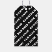 Étiquettes-cadeau Nom modifiable répété en gras | Blanc noir simple (Devant)