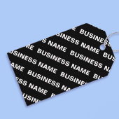 Étiquettes-cadeau Nom modifiable répété en gras | Blanc noir simple