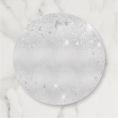 Étiquettes Cadeau Nom monogramme en écriture cursive avec paillettes (Dos)
