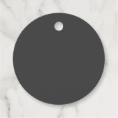 Étiquettes Cadeau Nom & Monogramme | Gris foncé (Dos)