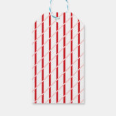 Étiquettes-cadeau Nom personnalisé | Bandes rouges et roses | Joyeux (Dos)