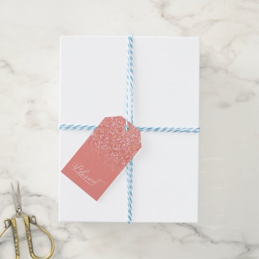 Étiquettes-cadeau Nom personnalisé béni Couleur Parties scintillant (Avec de laficelle)