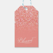 Étiquettes-cadeau Nom personnalisé béni Couleur Parties scintillant (Devant)