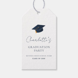 Étiquettes-cadeau Nom personnalisé de la fête de fin d'études et réa