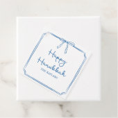 Étiquettes Cadeau Nom personnalisé Elegant Blue Bow Hanoukka GIft (En situation)