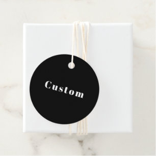 Étiquettes Cadeau Nom personnalisé élégant ou autre texte   Noir & B