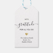 Étiquettes-cadeau Nom personnalisé Gratitude Modern Script Merci Or (Devant)